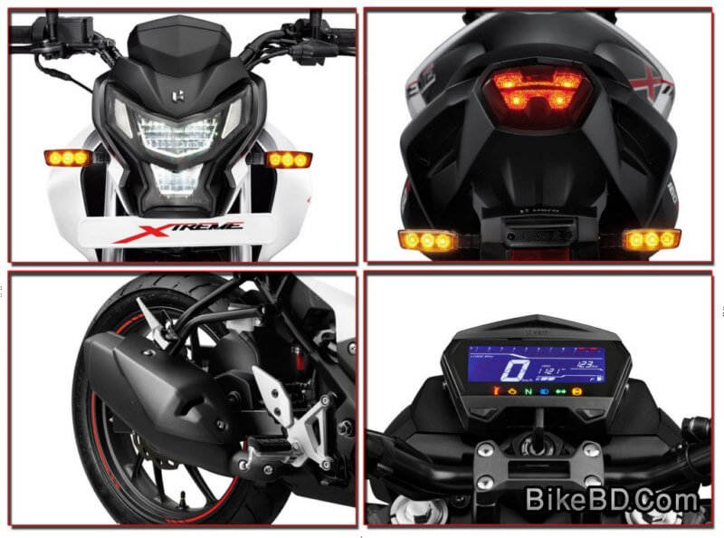 hero motorcycle headlamp taillamp speedometer and exhaust system