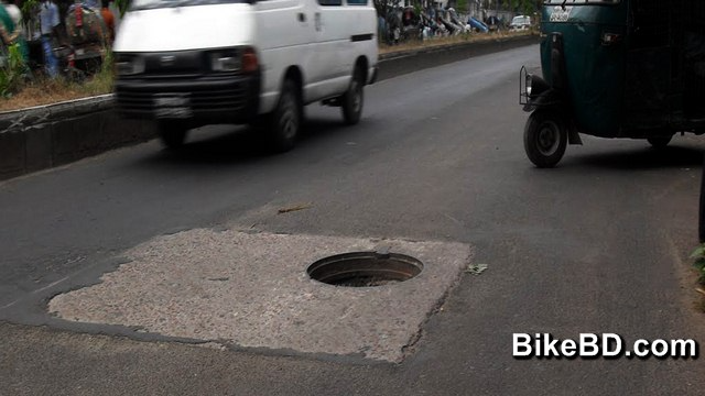Manhole on the road