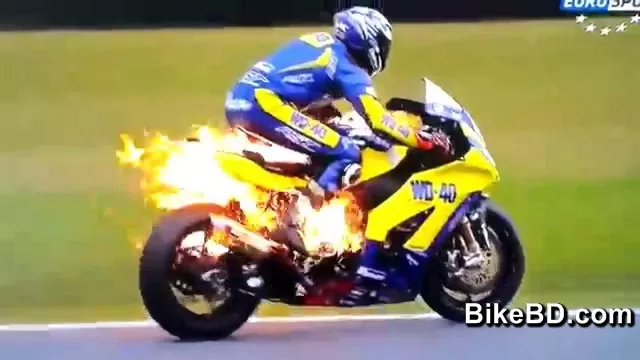 motogp bike burns motorcycle engine overheating