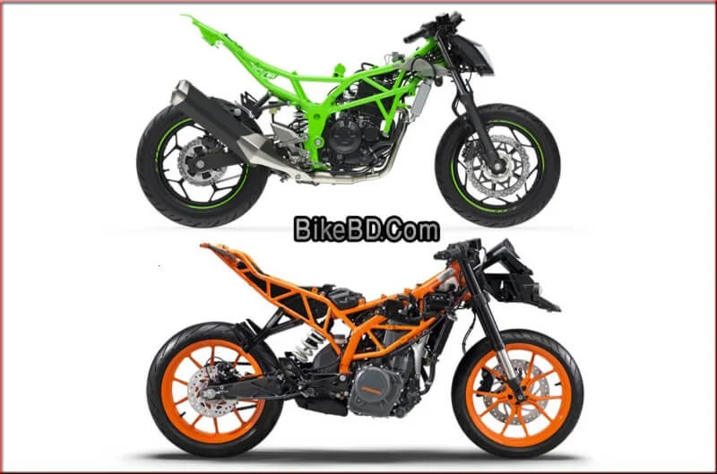 kawasaki-ninja-125-vs-ktm-rc125-frame-wheel-brake-suspension