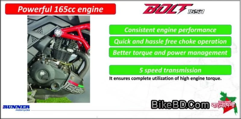 runner bolt 165r engine