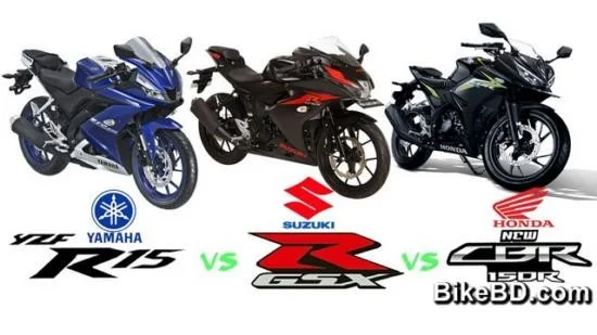 yamaha r15 v3 vs suzuki gsx-r150 vs honda cbr150r