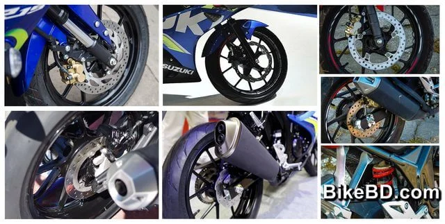 yamaha r15 v3 vs suzuki gsx r150 vs honda cbr150r wheel brake suspension