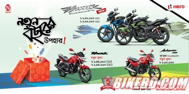 hero motorcycle reduce price