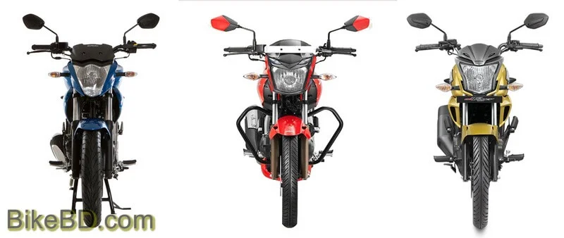 Suzuki Gixxer, Hero Xtreme Sports, Honda CB Trigger Front View