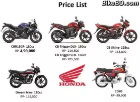 Honda Motorcycle Price Decreased In Bangladesh 2016