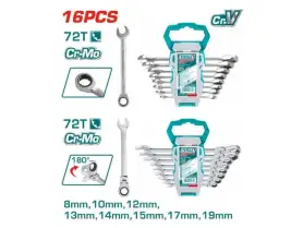 Total 16 pcs Ratchet spanner set