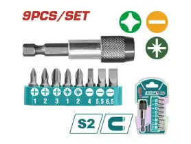 Total 9 Pcs Screwdriver Bits Set