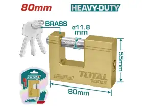 Total Heavy Duty Brass Block Padlock(80mm)