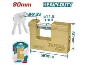 Total Heavy Duty Brass Block Padlock(90mm)