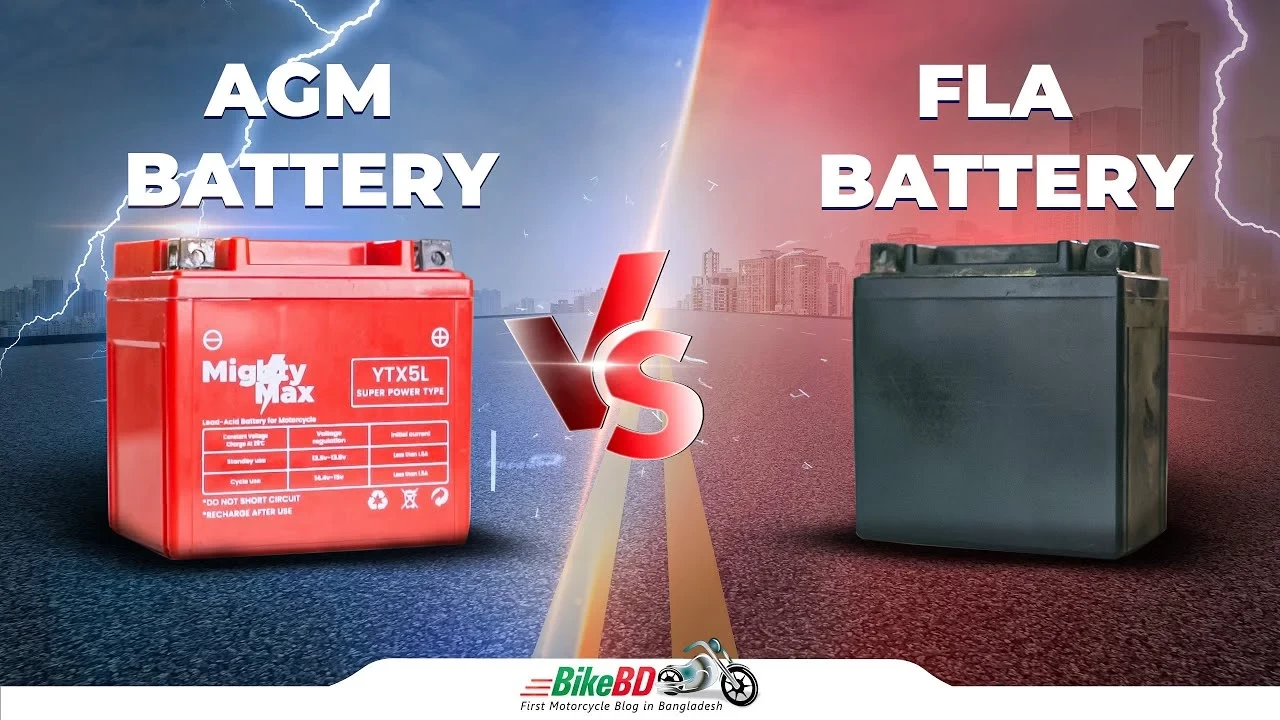 FLA vs AGM Battery Comparison - Best Motorcycle Battery in Bangladesh || MightyMax Battery || BikeBD